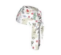 Flowers Bunnies Birds Printed Breathable Cycling Cap, Moisture Wicking Headwrap Do Rag, for Tactical Paintball Use