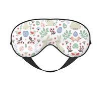 Flowers Bunnies Birds Sleep Eye Mask Smooth Soft Adjustable Shading Blindfold Eye Mask for Rest Travel
