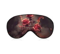 Flowers Burning Eye Mask, Side Sleeping Mask Light Blindfold Sleeping Mask Nose Pad and Elastic Band for Children Women and Men