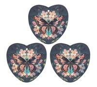 Flowers Butterflies And Dragonflies Car Air Freshener, 3 Pcs Love form Hanging Air Freshener Cards, Long Lasting Fragrance Scented Cards for Car, Home, Office White-style
