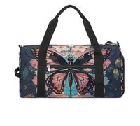 Flowers Butterflies And Dragonflies Gym Bag for Men Women, Waterproof Gym Tote Bags, Large Duffel Bag for Travel Workout
