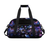 Flowers Butterfly Colorful Duffel Bags for Women Men Kids Girls Boys Overnight Weekender Travel Bag 24L Sport Gym Duffel Bag Practice Tote Carry Bag