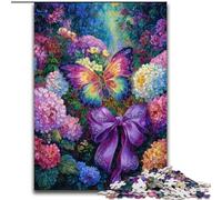 Flowers Butterfly Puzzles for Teenagers Teens 1000pc Puzzle, for Age 14 Years And over Stress Relief Christmas Game Presents for Women (26x38cm)