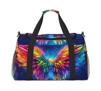 Flowers Butterfly Wings Starlight Waterproof Weekender Bags Duffel Bag Large Carry On Hand Luggage Bags Foldable Tote Bag for Travel Sports Gym Dance