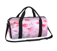Flowers Cherry Blossom Sports Duffel Bags Cherry Weekend Overnight Bag Casual Tote Holdall Travel Gym Luggage Duffel Bag for Kids Girls Boys Women Men