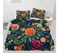 Flowers Comforter Cover Colorful Plants Duvet Cover Super King Country Flowers Bedspread Cover Soft Kids Boys Girls Bedding Set With 2 Pillowcase
