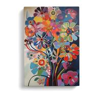 Flowers Constructivism Art Vol.4 Canvas Print for Living Room Bedroom Home Office Décor, Wall Art Picture Ready to Hang, 30x20 Inch (76x50 cm)