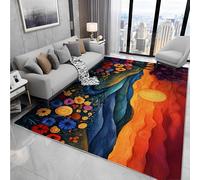 Flowers Country Style Small Rug for Bedroom Living Room 60x110, Fantasy Abstract Area Rugs-Machine Washable Soft Short Pile Carpet, Color Non Slip Indoor Entryway Mat Absorbent Kitchen Rug ZA-5