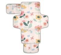 Flowers Cream Color Cartoon Reusable wipeable Changing pad with Tissue Pocket Diaper Changing pad Travel with Built-in Pillow cambiadores de pa?ales para Bebes