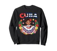 Flowers Cuba Design Cute Traditional Cuba Cuban Girl Dress Sweatshirt