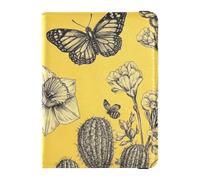 Flowers Daffodil Leather Passport and Vaccine Card Wallet Combo Travel Documents Organizer Protector Cute Passport Book Lightweight, Flowers Daffodil, One Size