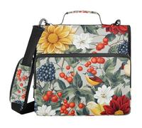 Flowers Dahlia Cherry Blossom 1.5-Inch 3-Ringing Binder Organizer with Handle Includes Zip Pocket School Binders Organizer for School