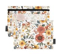 Flowers Dahlia Daisy Sunflower White Binder Pockets 3 Hole Punched for 3 Rings Folders with Binder Holes for Children Stationery Supply