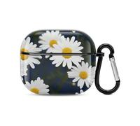 Flowers Daisy Bluetooth Earbuds Case Cover Full Body Shockproof Protection Hard Case Support Wireless Charging with Keychain Personalized Gift for AirPods 3