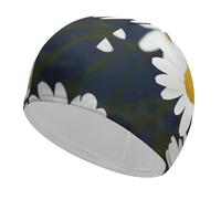 Flowers Daisy Swim Cap for Women Men Swimming Hat Bath Waterproof Pool Caps for Long Thick Curly Hair