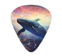 Flowers dancing with whales guitar picks in three different thicknesses, suitable for electric guitar and band players