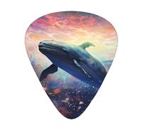 Flowers dancing with whales Stylish and durable guitar picks, three types of thin, medium and heavy guitar picks (12 pieces), suitable for guitar, bass, electric guitar, ukulele,