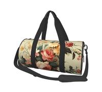 Flowers Decorative1 Round Travel Duffel Bag - Large Capacity Durable Carry-On Bag for Vacation, Gym, Short Trips