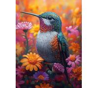 Flowers Diamond Art, 5D Diamond Painting Kingfisher, DIY Full Drill Gem Art Kits Adults Beginner Mosaic Making Kits, Cross Stitch Crystal Paintings Craft for Decor, Gifts for Women 40x55cm - 1F57R
