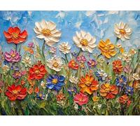 Flowers Diamond Art Kits Adults, Diamond Painting Plant Dimond Art 5D DIY Full Round Drill Crystal Embroidery Cross Stitch Crafts Crafts for Adults, Home Room Decor, Gifts 48"x36" -zjn250112C