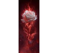 Flowers Diamond Art Kits Adults Large 5D Flame Rose Diamond Painting Kits, DIY Full Drill Crystal Art Rhinestone Embroidery Cross Stitch Arts and Crafts for Adults 11.8x23.6 Inch/30x60 cm -LR920