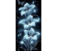 Flowers Diamond Art Kits Adults, Paint by Numbers for Adults Dream Pattern with Full Round Drill Canvas, 5D Diamond Painting Beginner Gem Art Kits for Home Wall Room Decor, Gifts, 16x32 In, Model933