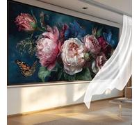 Flowers Diamond Art Vintage Diamond Painting Kit 16x28 Inch, 5D Crystal Art Craft Kits Beginner Adults Hobbies for Women Relax, Large Colorful Gem Canvas Paint by Numbers for Home Wall Decor C-553