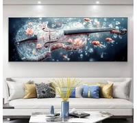 Flowers Diamond Painting Kits for Adults, 5D Guitar Large Diamond Art Kits Adults, Square Full Drill Gem Art Mosaic Kits for Beginner, Crystal Embroidery Crafts for Home Wall Decor 40x120cm, Model508