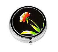 Flowers Facing The Sun Mini Round Pill Box, can be Put into Wallet, Pocket, Light and Convenient, 3 Compartment Pill Box, Portable Pill Box,