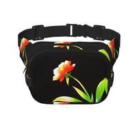 Flowers facing the sun Pattern trendy fashionable waist bag, unisex travel sports messenger bag