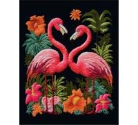 Flowers Flamingo Latch Hook Rug Kits Cross Stitch Latch Hook Cushion kit Tapertry Embroidery Craft Kits for Beginners DIY Latch Hook Rug Kit Mat Canvas Hobby & Craft 52x38cm