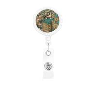Flowers Flying All Over Retractable Badge Holder is Durable Sturdy Comes with A Lanyard for Office Hospital Staff Wearing