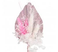 Flowers for Cakes, Pink White Dried Flowers Palm Leaf Cake Topper | Boho style cake decorations, suitable for weddings, birthdays and handmade DIY craft projects