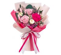 Flowers for Delivery Prime Forever Flowers Bouquet Roses Bouquet, Hot Pink | Real Flowers Bouquet That Last Over a Year,Gift Box,Gift for Her,Mother Day,Valentine's Day,Elegant Home Decor