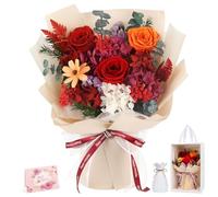 Flowers for Delivery Prime Preserved Flower Bouquet That Last 3-5 Years Real Forever Rose Bouquet for Her Women Wife Grandma Girlfriend Anniversary Birthday Mothers Day Gifts for Mom,Red