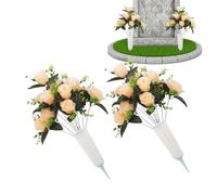 Flowers for Grave, Realistic Artificial Bouquet Plants, Memorial Flowers for Gravesite, for Lawn Patio Memorial Day Funeral Gravesite