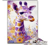 Flowers Giraffe 1000 Piece Jigsaw Puzzles for Teenagers, Educational Games Home Decoration Unique Home Decor And Gifts (26x38cm)