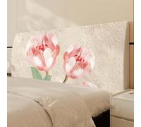 Flowers Headboard Cover Slipcover for Bedroom, Soft Stretch Washable Dustproof Furniture Protector, Universal Fit for Twin Full Queen King Cal King Size Upholstered Bed Headboard