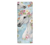 Flowers Horses Beautiful yoga mat non toxic for exercise printed, non slip, yoga matt towel with carrying bag tapete para ejercicio 71x26 inches