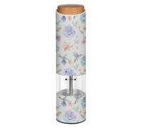 Flowers Hummingbirds White Electric Pepper Grinder Salt Mill