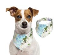 Flowers Hydrangea White Navy Blue Gradient,Pet Bib Scarf Cats Dog Bandana Dogs Towel Bib Adjustable Pet Scarf,S