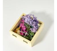 Flowers in a Box, Souvenirs for Pets, Crafts for DIY, Flower Decorations, Ornaments, Decorative Items for Indoor Use, Dried Flowers (Purple)