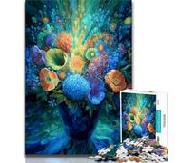 Flowers in A Vase Painting Jigsaw Puzzles for Adults 1000 Piece,Staycation Kill Time with Fully Interlocking Randomly Shaped Pieces (38x26cm)