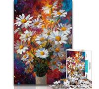 Flowers in A Vase Painting JigsawPuzzle 1000 Pieces for Adults,Family Game Stress Reliever Difficult Challenge Secret Santa Gifts (75x50cm)