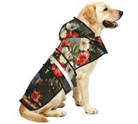 Flowers In A Vase Waterproof Dog Raincoat And Rain Jacket For Small Medium Large Dogs With Reflective Stripes And Adjustable Belly Strap