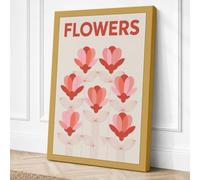 Flowers in Bloom Botanical Canvas Wall Art Print 24x16 Inch (61 x 41 cm)