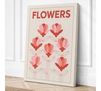 Flowers in Bloom Botanical Canvas Wall Art Print 30x20 Inch (76 x 51 cm)