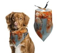 Flowers in Cup Dog Bandana Triangle Dog Scarf Washable Polyester Dog Bibs Cute Pet Bandana for Medium Large Dogs Puppy and Cats