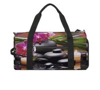 Flowers in Fountain Massage Stones Gym Bag Travel Duffel Bags for Men Women Large Weekender Bags Carry On Overnight Duffle Bag with Shoe Compartment for Workout, style, One Size