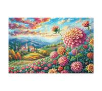 Flowers in Full Bloom 1000 Pcs Jigsaw Puzzle Bundle Puzzle for Adults Teens 14+ Fun Family Game Mindful Activity Spring Gift Precision Cut Board 1000 PCS